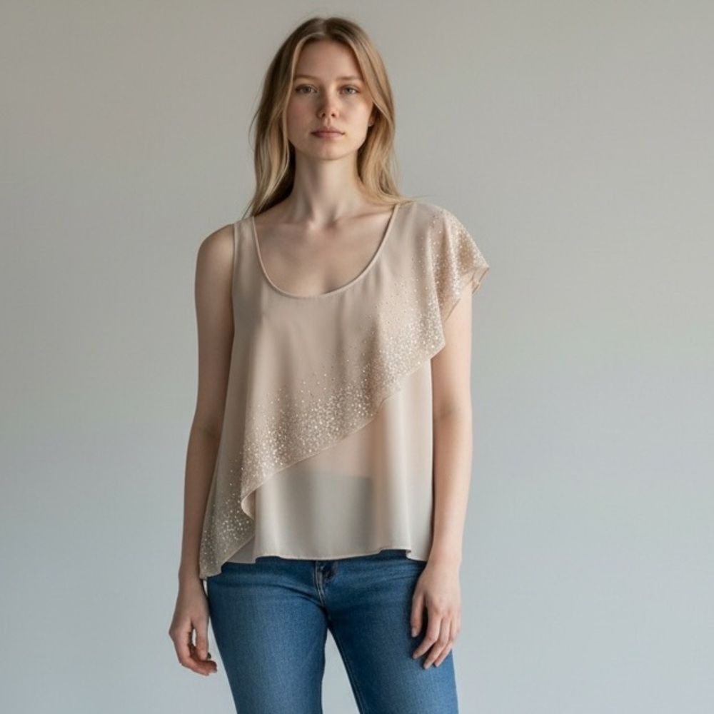 NWT - Ann Taylor Shimmering Beige Blouse